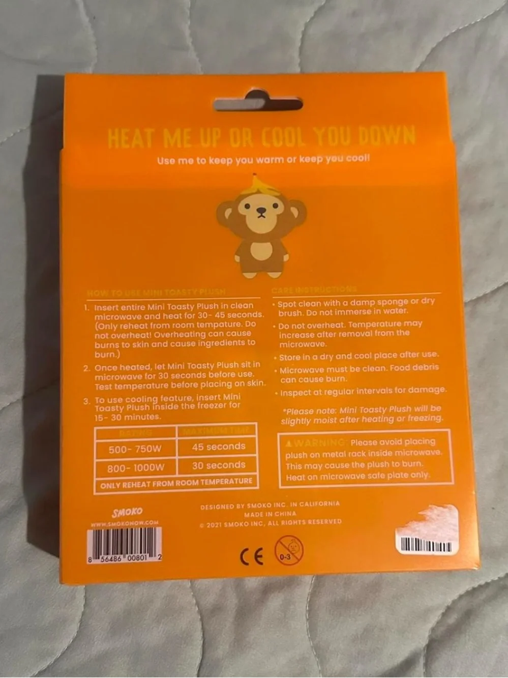 smoko Bam Monkey Mini Toasty Plush Toy